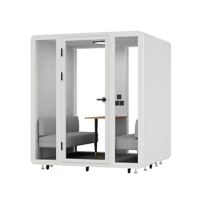 comprar Cabine móvel para 4 pessoas, módulo de reunião à prova de som com iluminação LED online manufacture