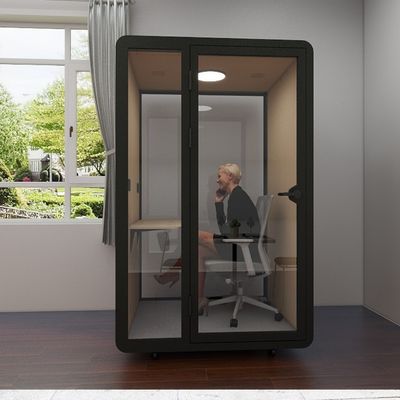 Buy Double-walled Soundproof Booth with LED Lighting and Built-in Ventilation System for Prefabricated Work Pod online manufacture