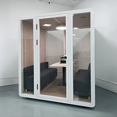 comprar 4 personas Pod de oficina con aislamiento acústico STC35dB y vidrio laminado personalizable para una instalación rápida Fabricación en línea