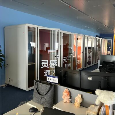 comprare STC35dB cabina insonorizzata con sistema di ventilazione integrato e modulo telefonico per ufficio in vetro laminato personalizzabile fabbricazione online