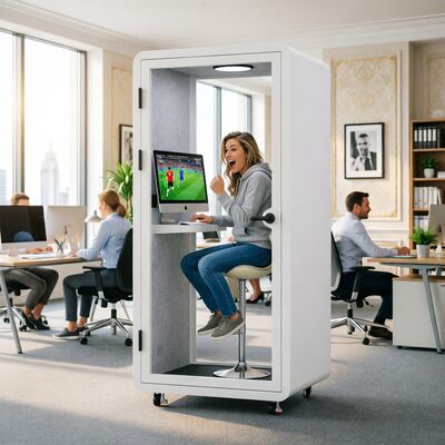 Buy Soundproof Booth with STC45dB Sound Insulation LED Lighting System and Wheelchair Accessible Office Pod online manufacture