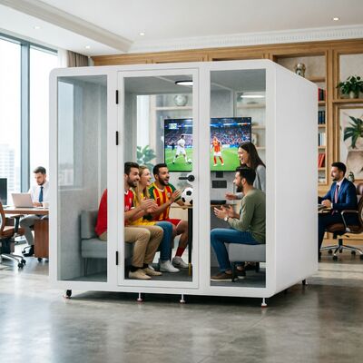 Beli 6-Person Soundproof Booth dengan Isolasi Suara 35±5dB, Garansi 5 Tahun, dan Pod Kantor Struktur Akustik 7 Lapis pembuatan online