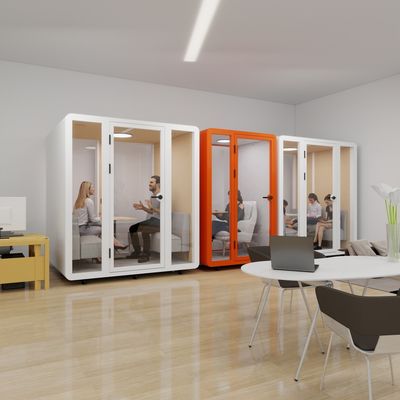 Portable Modular Soundproof Office Pod with STC35dB Rating Fully Enclosed and Integrated Ventilation System