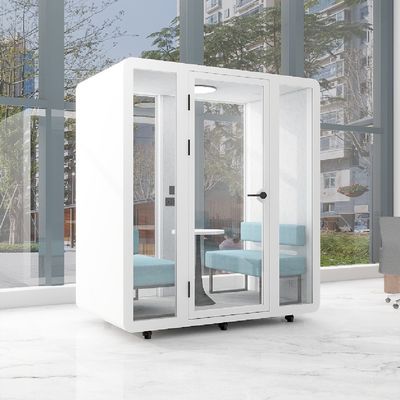Modular Soundproof Booth with 2 Person Seating and 7-layer Acoustic Structure for Office Pod