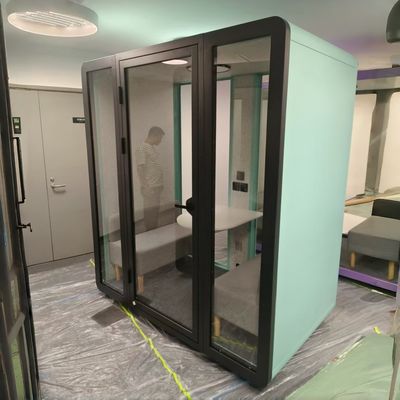 Modular Meeting Pod with STC 35-45 dB Soundproofing and 5 Year Warranty for 2-4 People