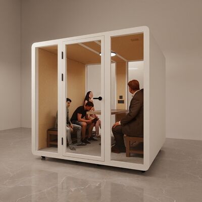35±5dB Soundproof Booth with LED Dimming Control and No Tools Required Assembly for 6-8 People